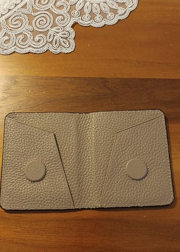 Bej Deri Mıknatıslı kartlık - Görsel 3