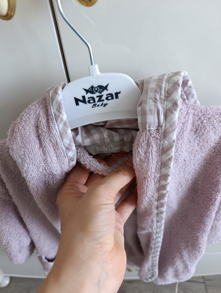 Nakışlı Pembe Kız Çocuk Bornozu - Görsel 3