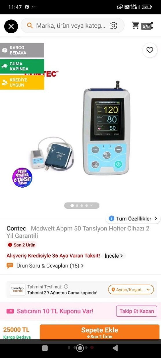 CONTEC ABPM50 Taşınabilir Tansiyon Ölçer - Görsel 5