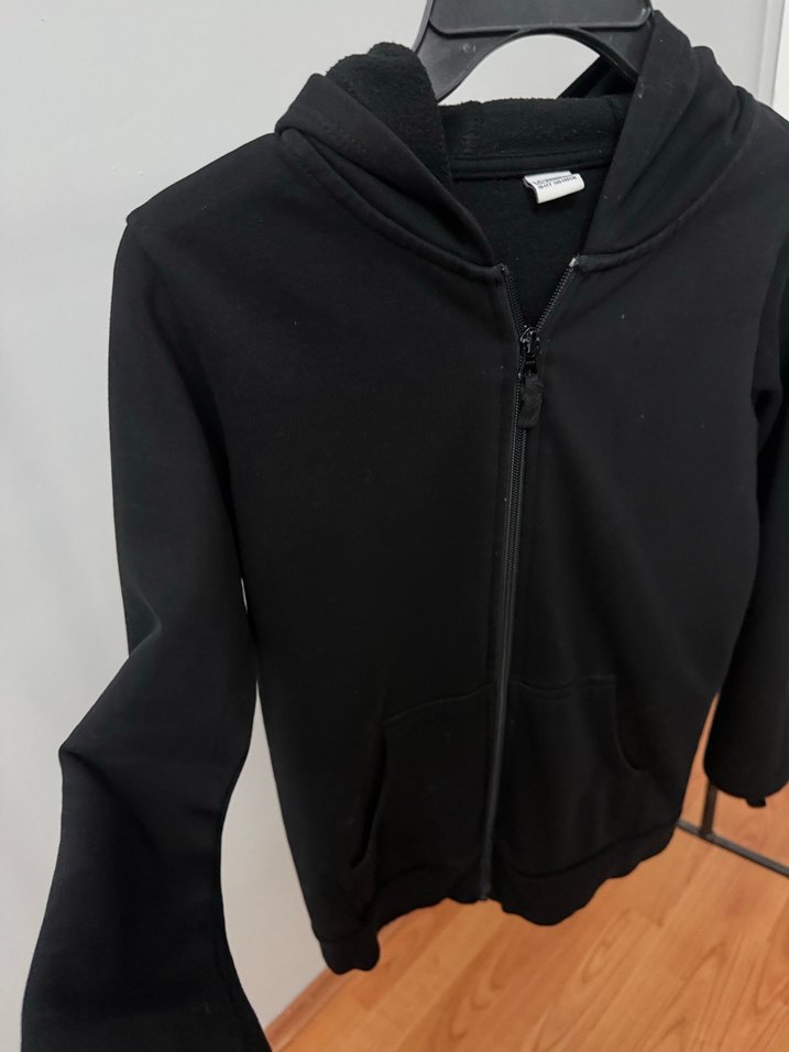 Siyah Fermuarlı çocuk Sweatshirt-Hırka - Görsel 3