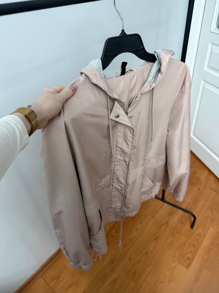 Bej Midi Kadın Ceket, Rahat Kesim, Düğmeli - Görsel 2