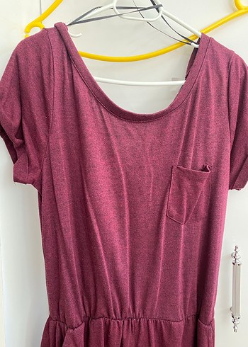 Bordo Kadın Kısa Tulum - Görsel 2