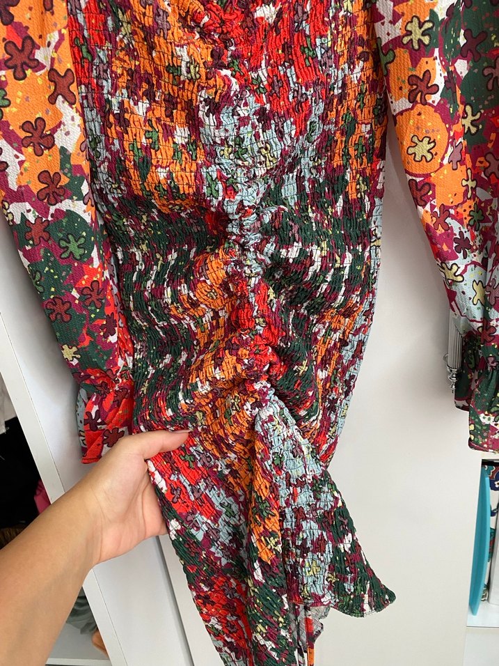 Çiçekli mini elbise - Görsel 3