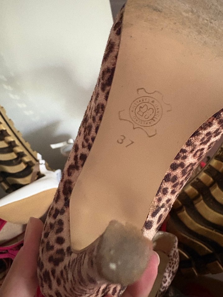 Leopar Desenli Süet Stiletto - Görsel 3