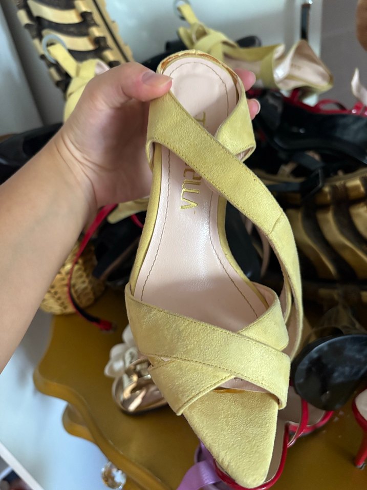 Sarı Topuklu Kadın Ayakkabı - Görsel 2