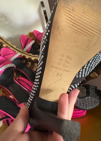 Taşlı Platform Topuklu Kadın Ayakkabı - Görsel 4