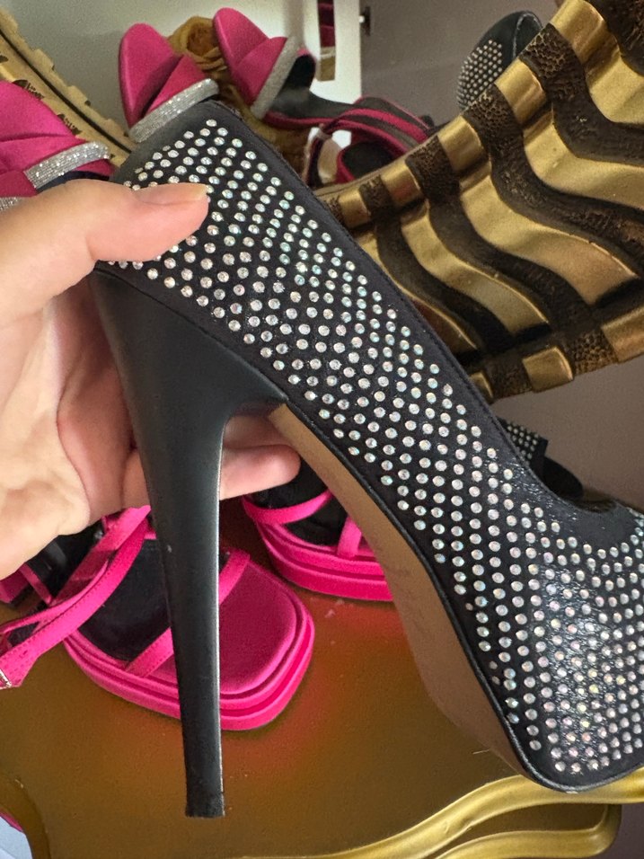 Taşlı Platform Topuklu Kadın Ayakkabı - Görsel 3