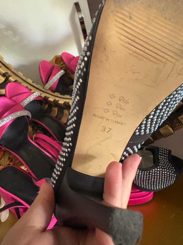 Taşlı Platform Topuklu Kadın Ayakkabı - Görsel 4