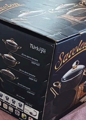 Savolon Siyah Derin Tencere Seti 20-34 cm