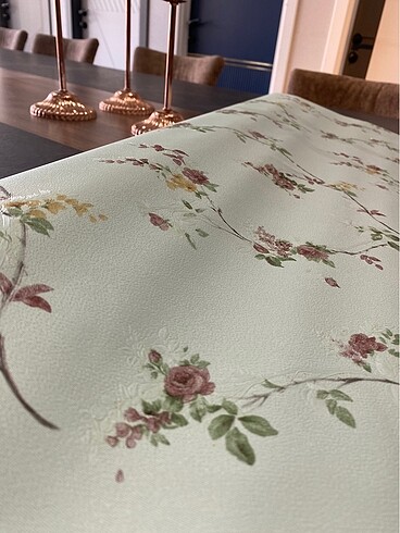 Beden turkuaz Renk 2 adet 10 m2 Decowall Çiçekli Duvar Kağıdı