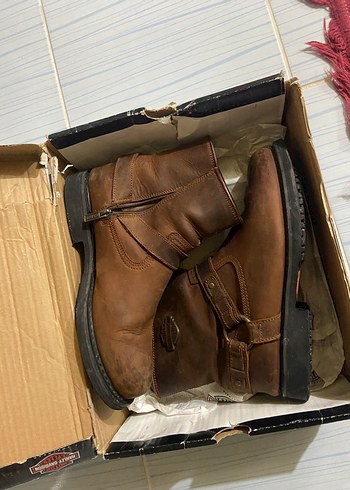 Erkek Harley-Davidson Kahverengi Deri Biker Bot - Görsel 4