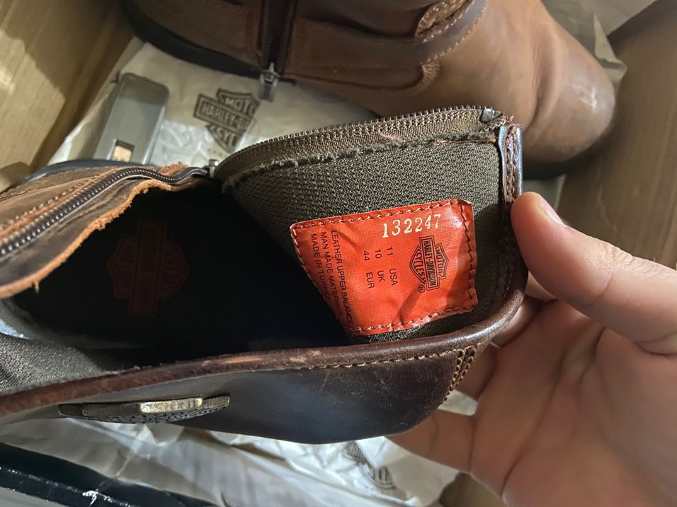 Erkek Harley-Davidson Kahverengi Deri Biker Bot - Görsel 5