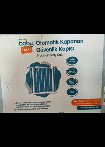 Bebek Otomatik Kapanan Güvenlik Kapısı Gri