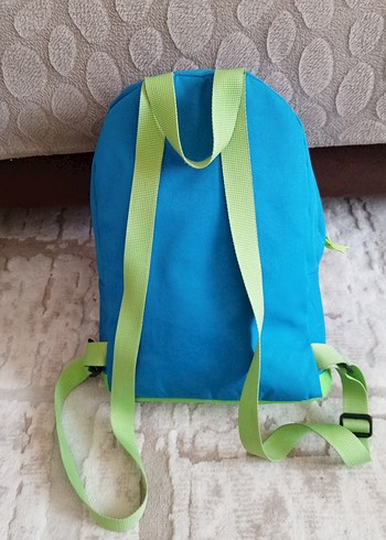 Mavi Yeşil Fermuarlı Sırt Çantası - Görsel 4