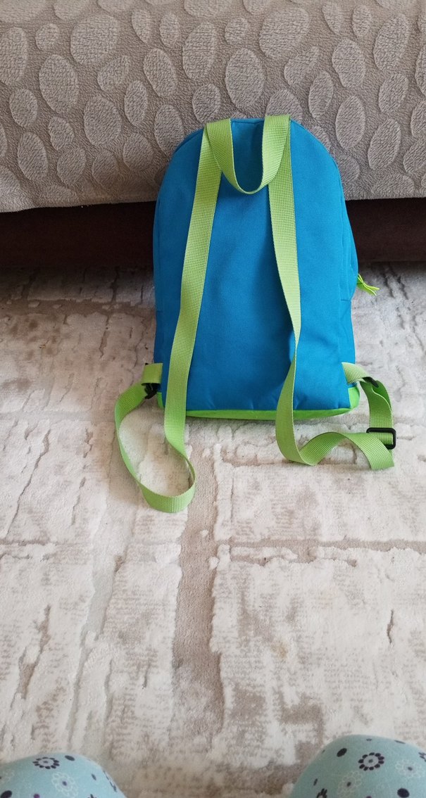 Mavi Yeşil Fermuarlı Sırt Çantası - Görsel 5