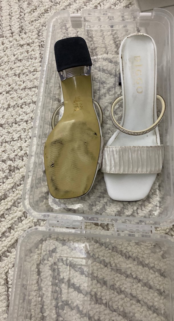 DiGGO Beyaz Yılan Desenli Dolgu Topuklu Kadın Ayakkabı - Görsel 2