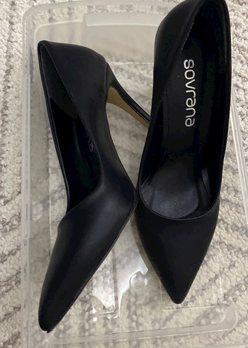 Siyah Kadın Dolgu Topuklu Stiletto - Görsel 3