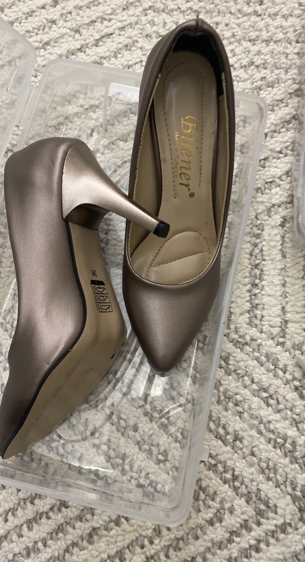 Klasik Kahverengi Stiletto Topuklu Kadın Ayakkabı - Görsel 2