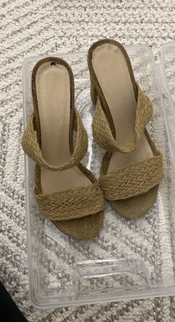 Bej Örgü Kadın Dolgu Topuk Terlik - Görsel 2