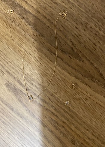 Altın Renk Zincir Detaylı Midi Kolye - Görsel 3