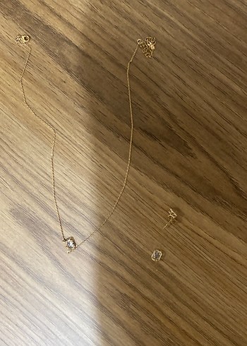 Altın Renk Zincir Detaylı Midi Kolye - Görsel 2