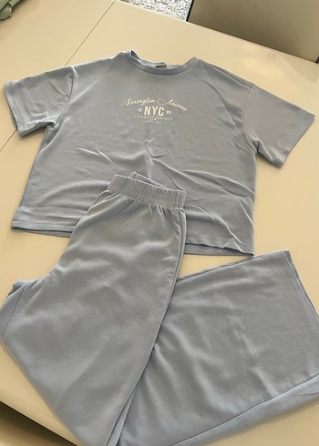 Gri Pamuklu Kısa Kollu Oversize Eşofman Takımı - Görsel 3