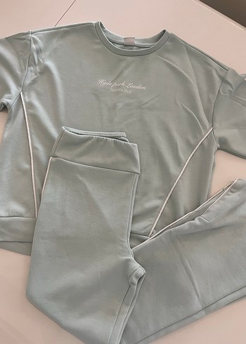 Gri Kız Eşofman Takımı, Salaş Kesim, Uzun Kollu - Görsel 4