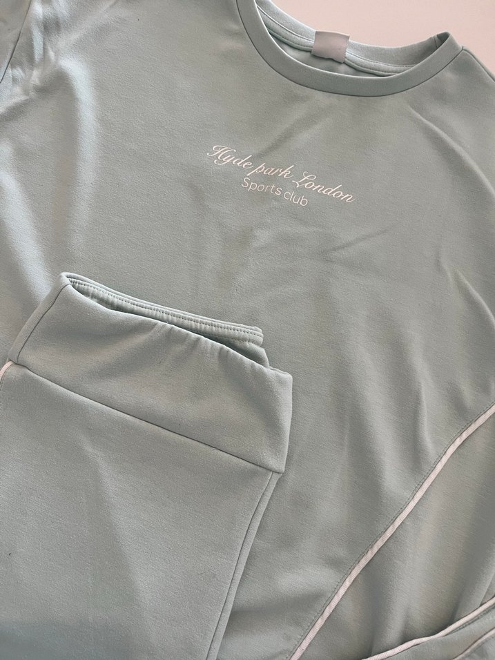 Gri Kız Eşofman Takımı, Salaş Kesim, Uzun Kollu - Görsel 2