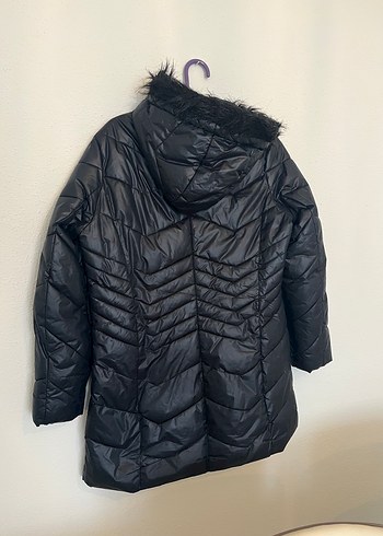 Kadın Siyah Midi Kışlık Kürklü Mont - Görsel 4