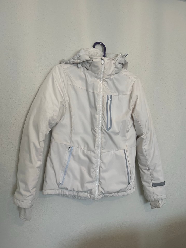 Beyaz Fermuarlı Kadın Ceket - Görsel 3