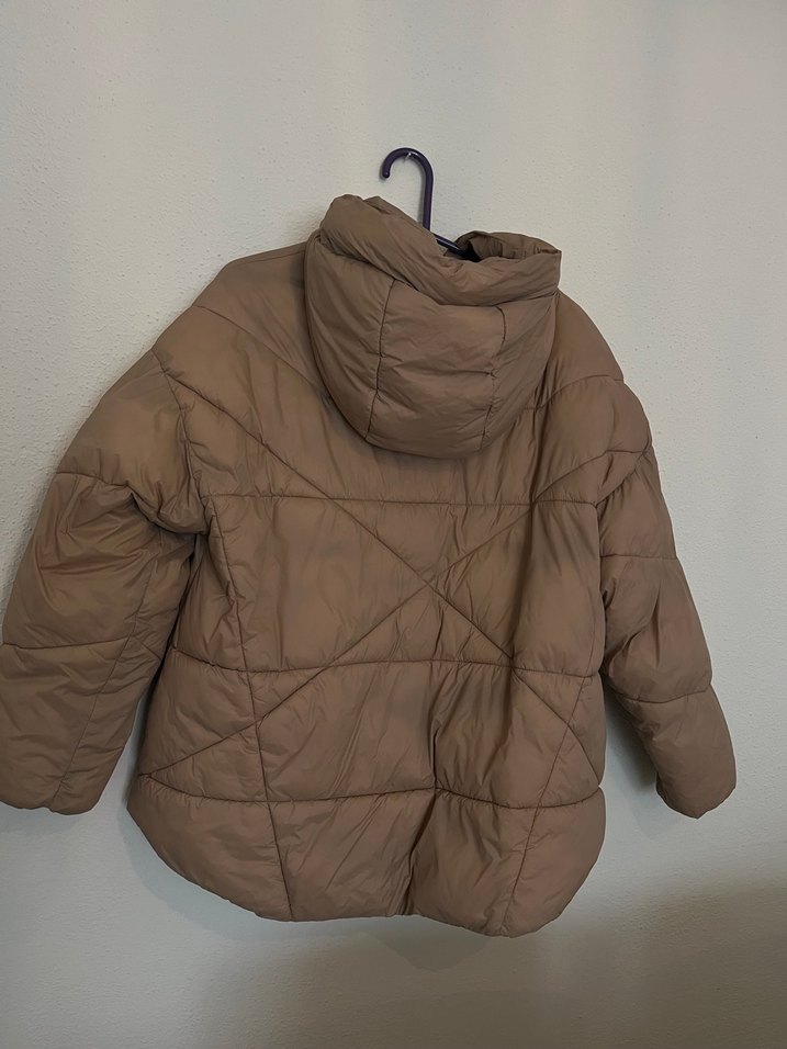 Bej Rahat Kesim Kadın Kışlık Mont - Görsel 3