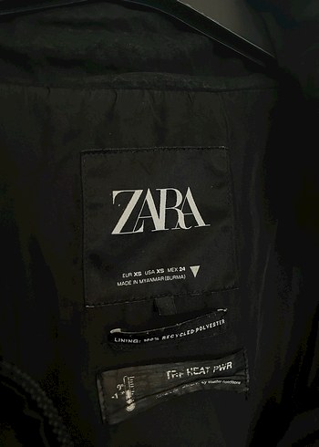 zara Siyah Fermuarlı Kadın Kışlık Ceket - Görsel 2