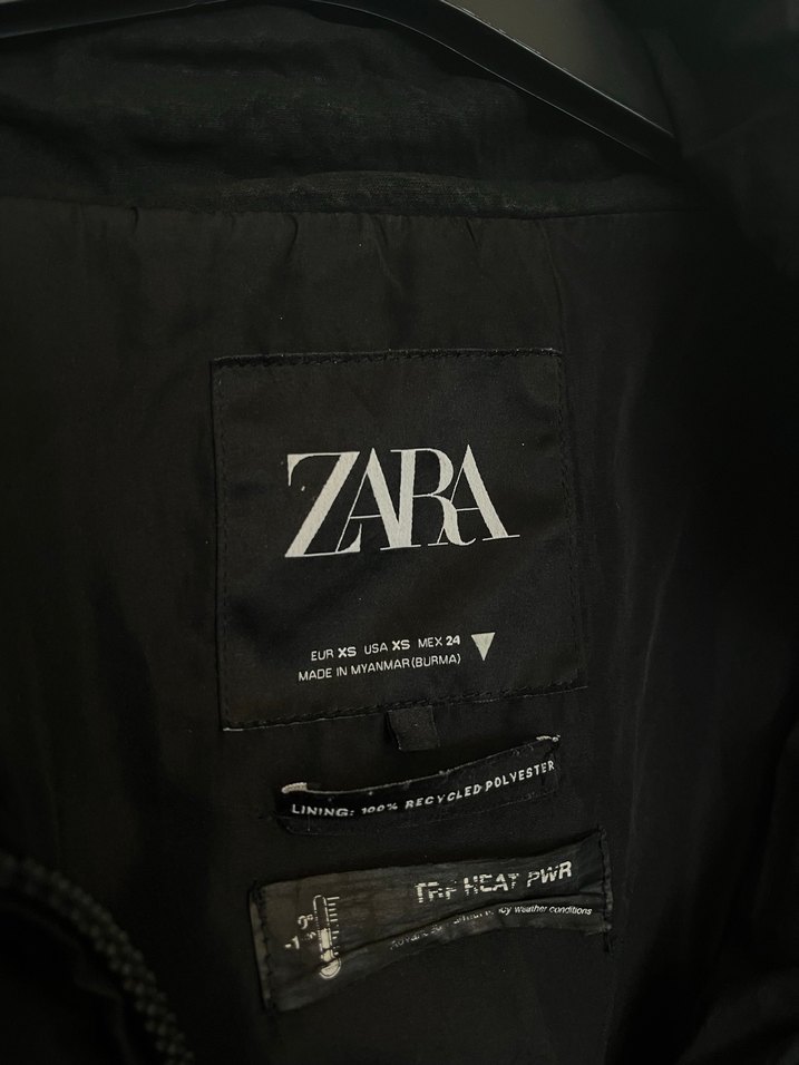 zara Siyah Fermuarlı Kadın Kışlık Ceket - Görsel 2