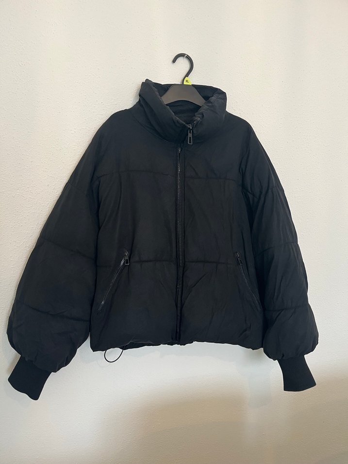 zara Siyah Fermuarlı Kadın Kışlık Ceket - Görsel 4