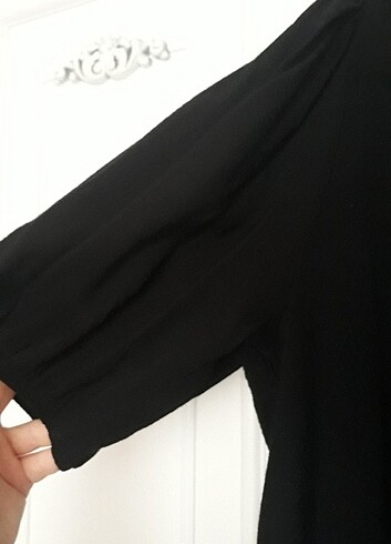 LCW siyah balon kol elbise