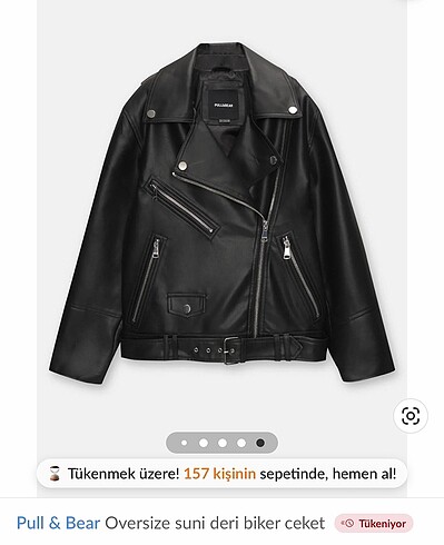 m Beden siyah Renk Pull and bear deri ceket