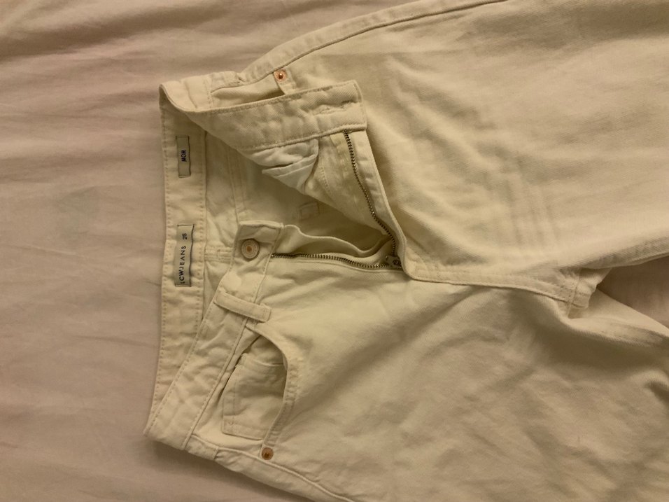 Krem Kadın Kot Pantolon - Görsel 2