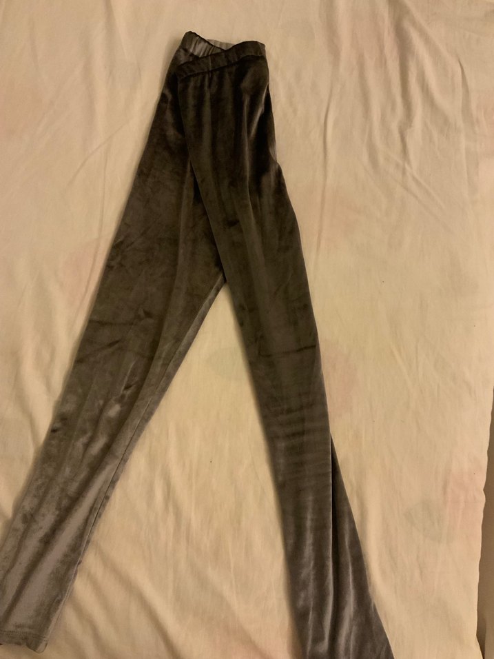 Gri Süet Midi Tayt - Görsel 2