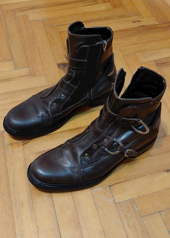 Cok Tarz Deri Tokalı Erkek Botu - Görsel 6