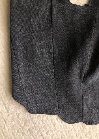 36 Beden gri Renk Gri Denim V Yaka Kadın Bustiyer