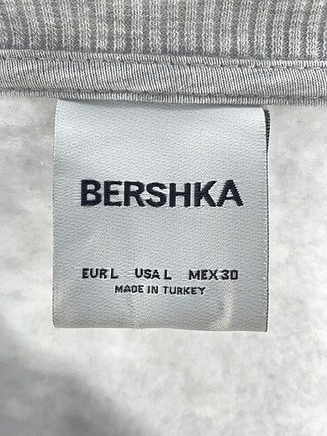 l Beden gri Renk Bershka Sweatshirt %70 İndirimli.