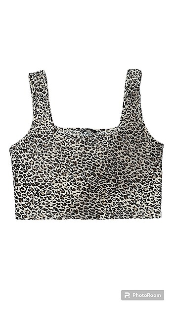 Leopar Desenli Crop Top