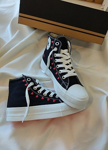 37 Beden siyah Renk Converse All Star me Platform taban Topuk 4 cm