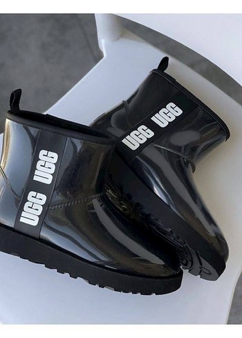 Siyah UGG Şeffaf Bantlı Kadın Bot - Görsel 2
