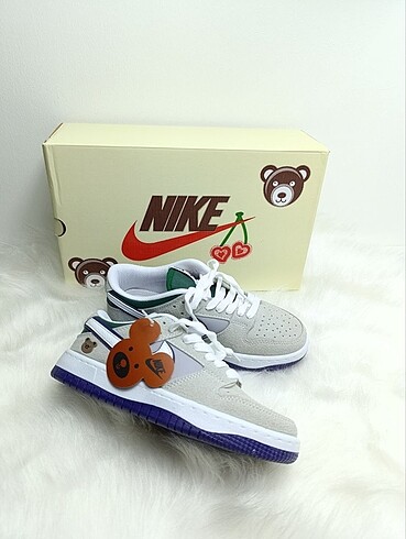 39 Beden Nike Dunk Low Teddy ????gri&mor ????Yeni sezon model ????İt