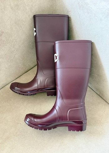 Bordo Chanel Rugan Dizüstü Topuklu Çizme - Görsel 5
