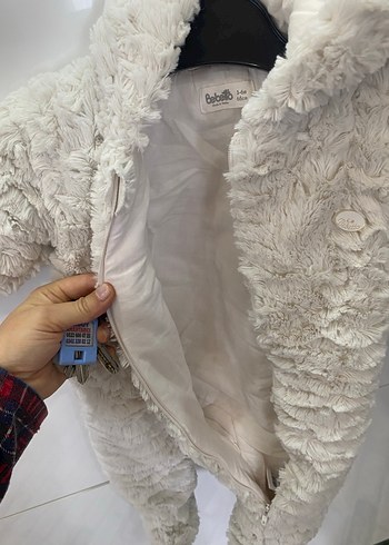 Kürklü Kapüşonlu Beyaz Bebek Tulumu - Görsel 4