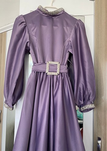 Uzun Mor Kadın Abiye Elbise - Görsel 2