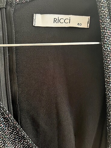 40 Beden gri Renk Ricci Marka Antrasit Simli Abiye