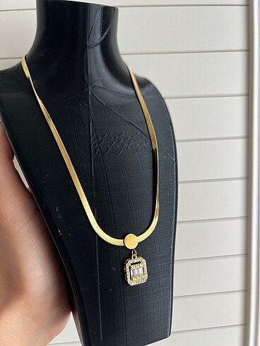 Accessorize Gold renk çelik baget kolye